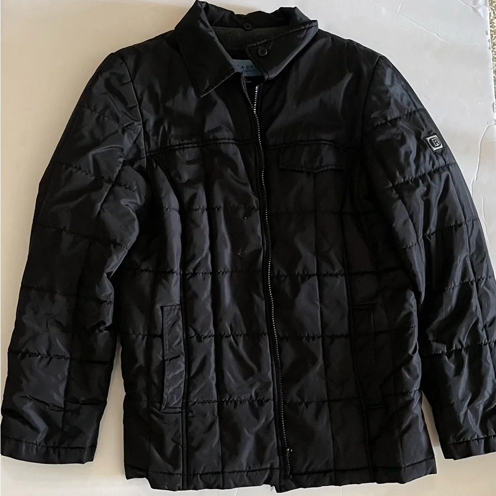 Kenneth Cole Reaction Black Collared Puffer Jacket